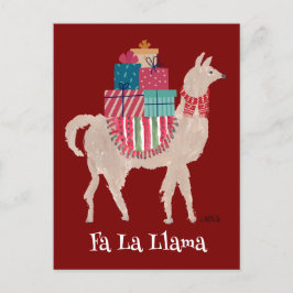 Fa La Llama Cute Personlig Animal Art jul Helg Vykort