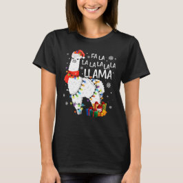 Fa La Llama Finny jul - helgdag T Shirt