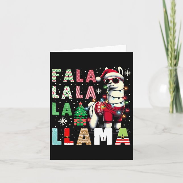 Fa La Llama Funny Llama Juldjuret Lover Kort (Framsida)