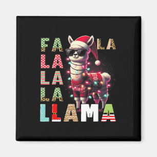 Fa La Llama Funny Llama Juldjuret Lover Magnet