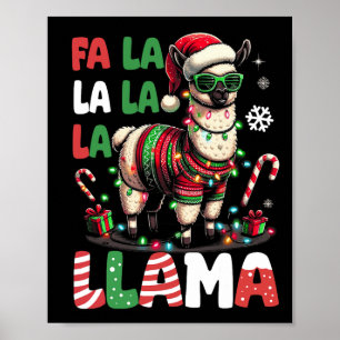 Fa La Llama Funny Llama Juldjuret Lover Poster