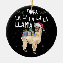 Fa La Llama Llama Jul med julboxen Julgransprydnad Keramik