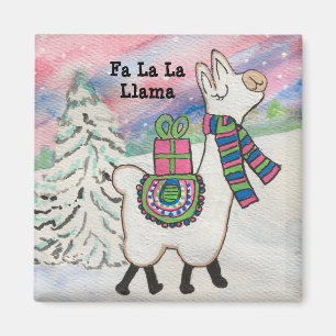 Fa La Llama-Lycklig-julklapp Magnet