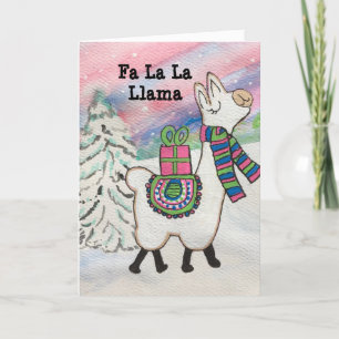Fa La Llama-Roligtens moderna Helgdag Helgkort