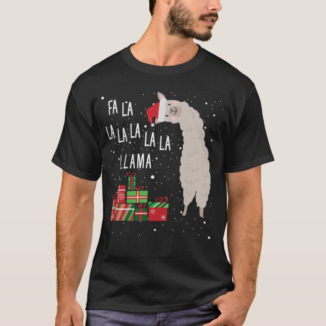 Fa La Llama Shirt - Llama-julen T (Framsida)