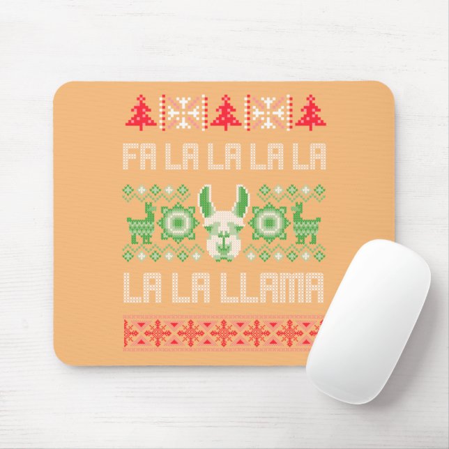 Fa La Llama Shirt - Ugly jul Sweater Llam Musmatta (Med mus)