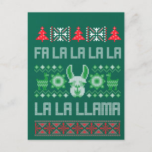 Fa La Llama Shirt - Ugly jul Sweater Llam Vykort