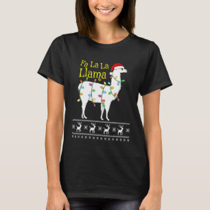 Fa La Llama Ugly jul Sweater Llama Chris T Shirt