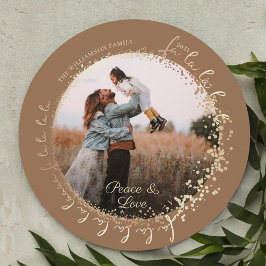 Fa La Magic Guld jul jul Sång Sång 1 Foto Julkort