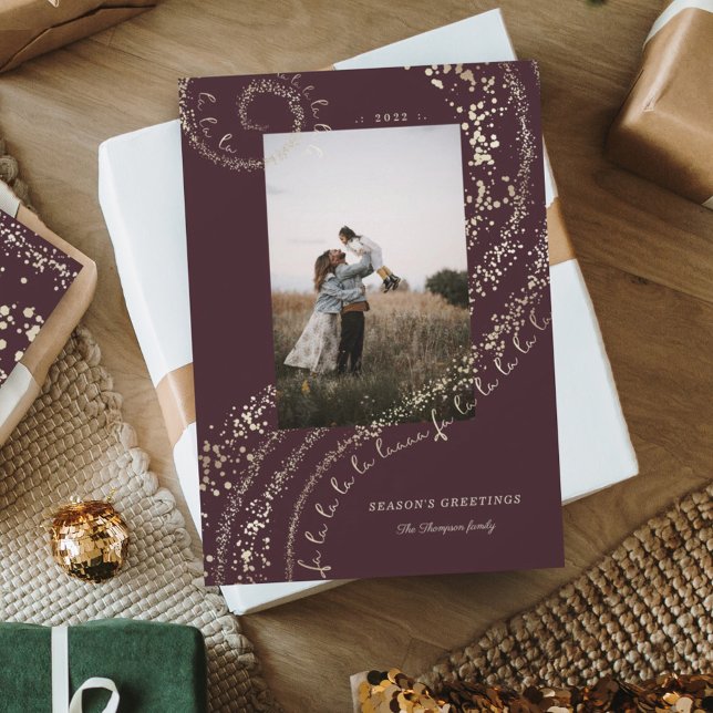 Fa La Magic Guld jul jul Sång Sång 1 Foto Julkort (Skapare uppladdad)