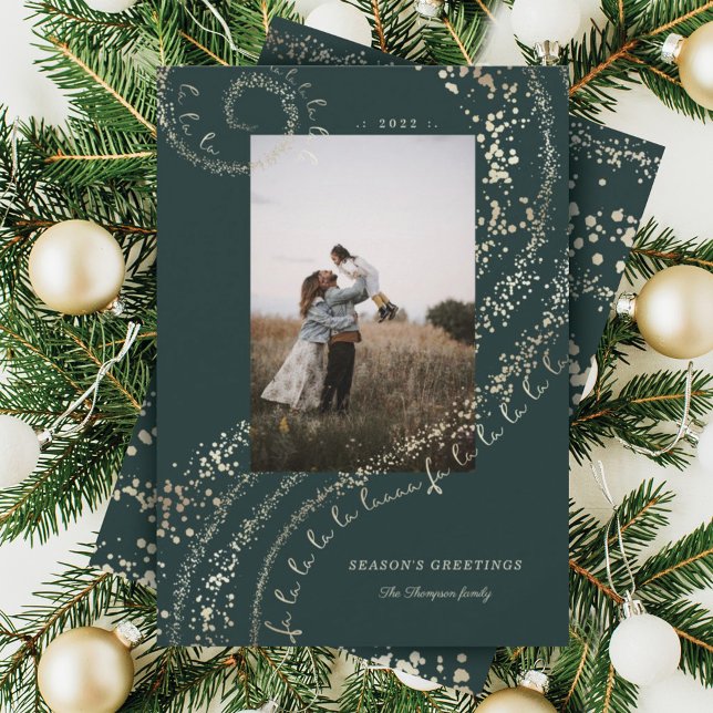 Fa La Magic Guld jul jul Sång Sång 1 Foto Julkort (Skapare uppladdad)