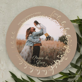 Fa La Magic Guld jul jul Sång Sång 1 Foto Julkort