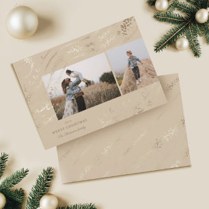 Fa La Magic Guld jul Sång 2-foto Julkort