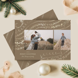 Fa La Magic Guld jul Sång 2-foto Julkort