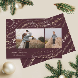 Fa La Magic Guld jul Sång 2-foto Julkort