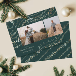 Fa La Magic Guld jul Sång 2-foto Julkort