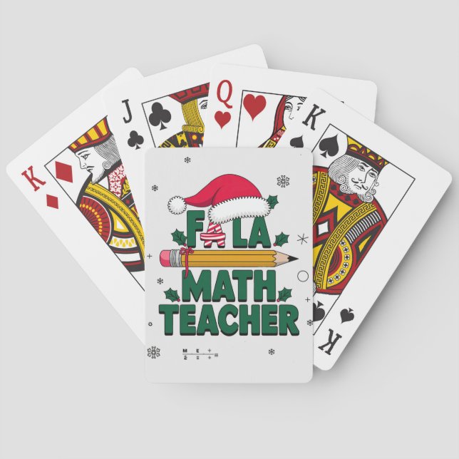 Fa La Math Teacher jul - Helgdag Gift Idea Casinokort (Baksidan)