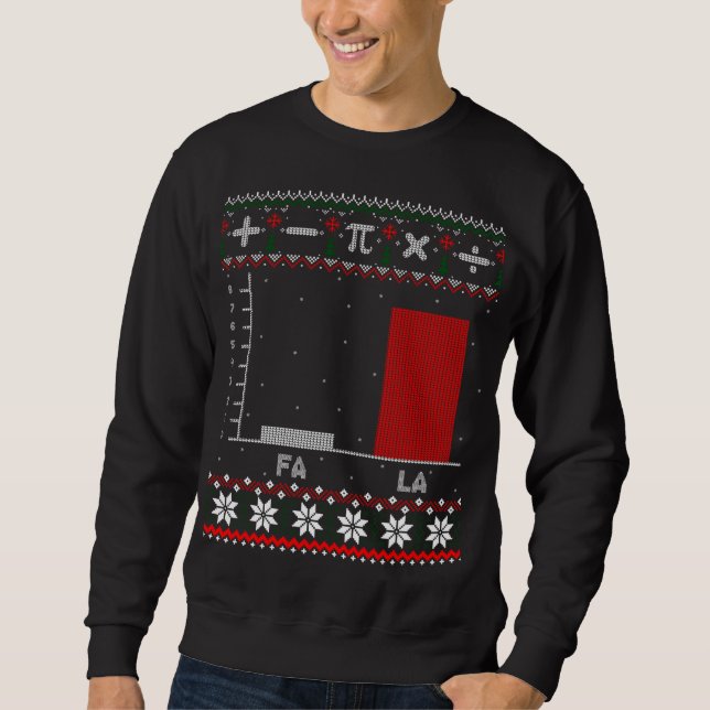 Fa La Mathematics Graph jul - Ugly Sweater Lång Ärmad Tröja (Framsida)