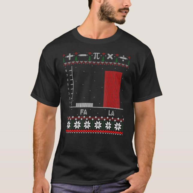 Fa La Mathematics Graph jul - Ugly Sweater T Shirt (Framsida)
