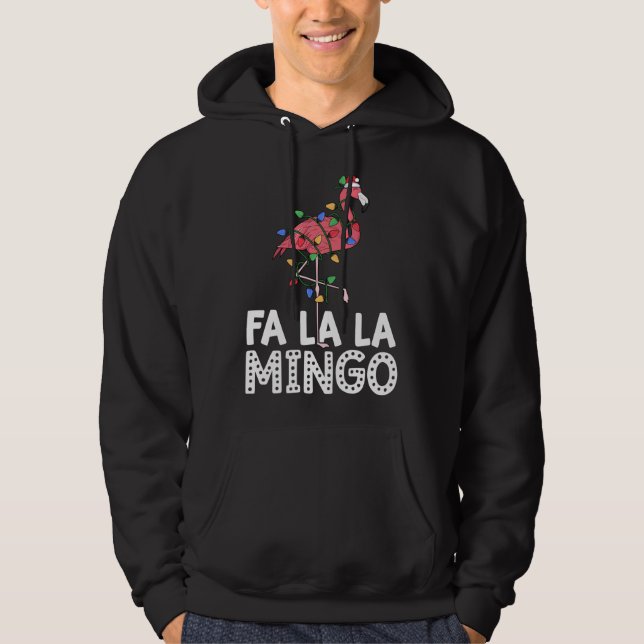 Fa La Mingo Flamingo Julgran Ljus Trop Hoodie (Framsida)