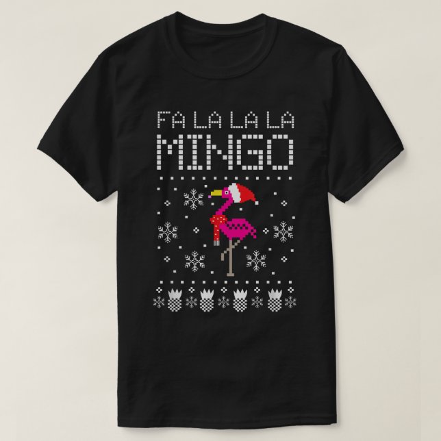 Fa La Mingo jul Pineapple Flamingo T Shirt (Design framsida)