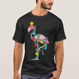 Fa La Mingo Rosa Flamingo Julgran Ljus T Shirt