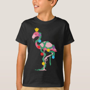 Fa La Mingo Rosa Flamingo Julgran Ljus T Shirt