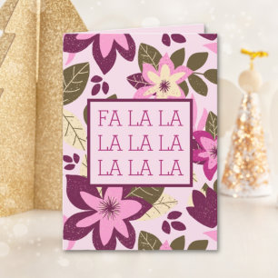 Fa La Modern botaniska Blommigtens jul Helgkort