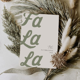 Fa La Modern Grönt Play Familjejul Julkort