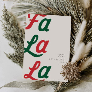 Fa La Modern Red Retro Play-familjens jul Julkort