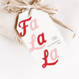 Fa La Modern Retro Rosa & Red Play-jul Presentetikett