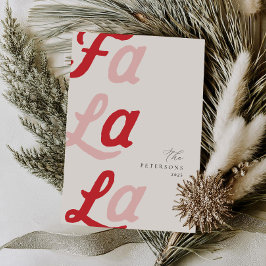 Fa La Modern Rosa & Red Play-familjens jul Julkort