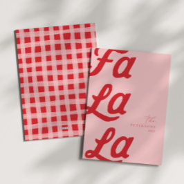 Fa La Modern Rosa & Red Play-familjens jul Julkort