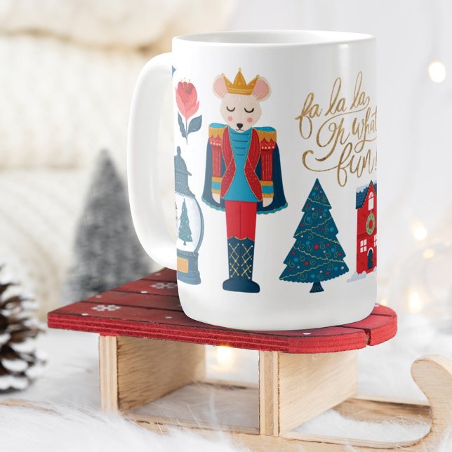 Fa La Oh What Roligt jul Nutcracker Characters Kaffemugg (Skapare uppladdad)