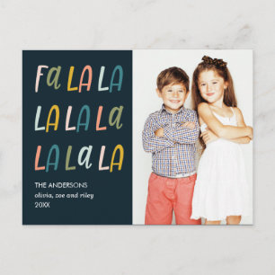 FA LA Pastel färg Cute Photo Helgdag Vykort