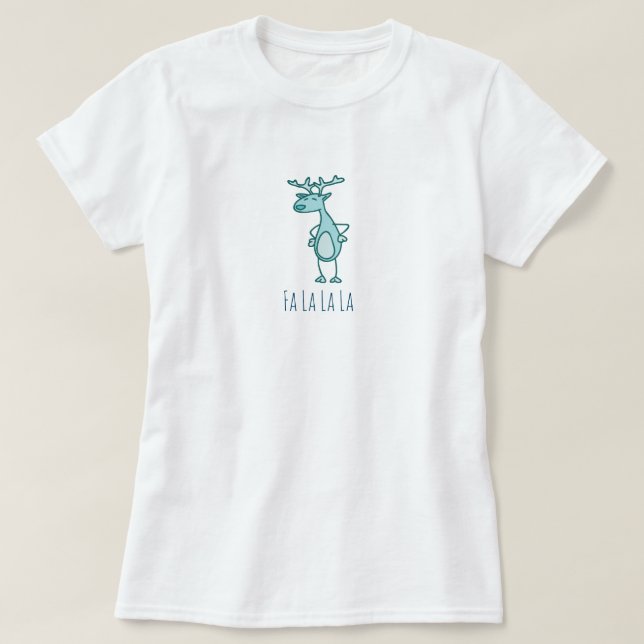 Fa La Reindeer Basic TShirt T Shirt (Design framsida)