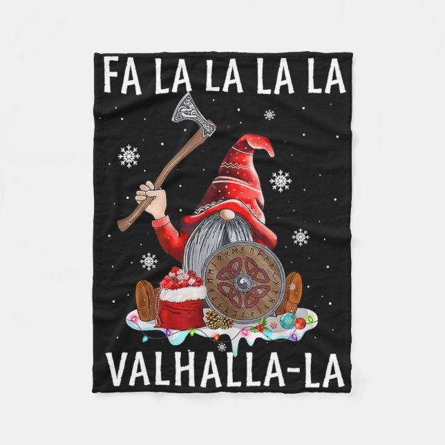Fa La Valhalla Julafton Gnome Beard Viking Weapon  Fleecefilt (Framsidan)
