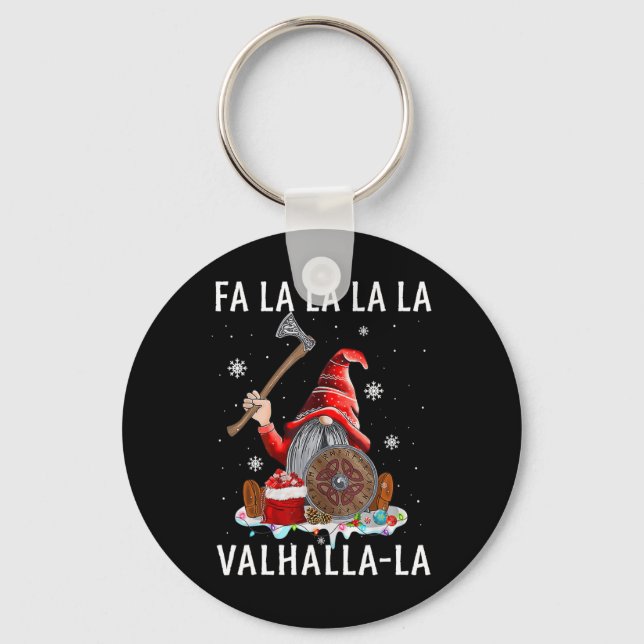 Fa La Valhalla Julafton Gnome Beard Viking Weapon  Nyckelring (Framsida)