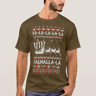 Fa La Valhalla Viking Frakt Ugly jul Julafton T Shirt