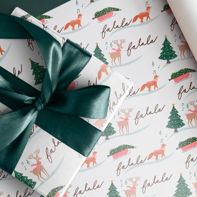 Fa La Winter Wonderland Forest Woodland Animals Presentpapper (Fa La Winter Wonderland Forest Woodland Animals Wrapping Paper)