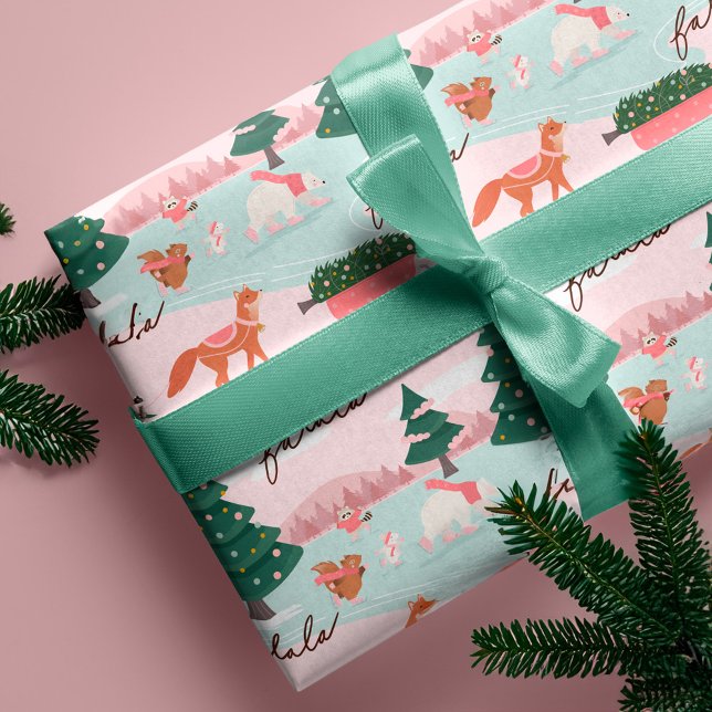 Fa La Winter Wonderland Forest Woodland Animals Presentpapper (Fa La Winter Wonderland Forest Woodland Animals Wrapping Paper)