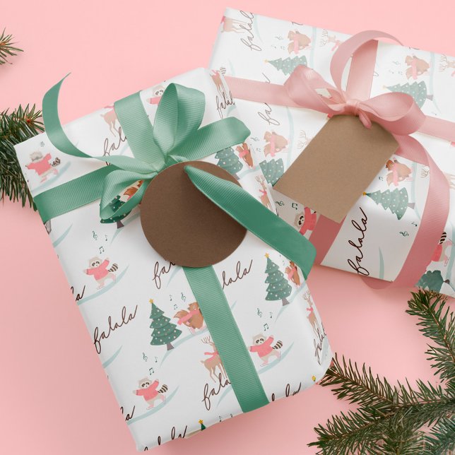 Fa La Winter Wonderland Forest Woodland Animals Presentpapper (Fa La Winter Wonderland Forest Woodland Animals Wrapping Paper)