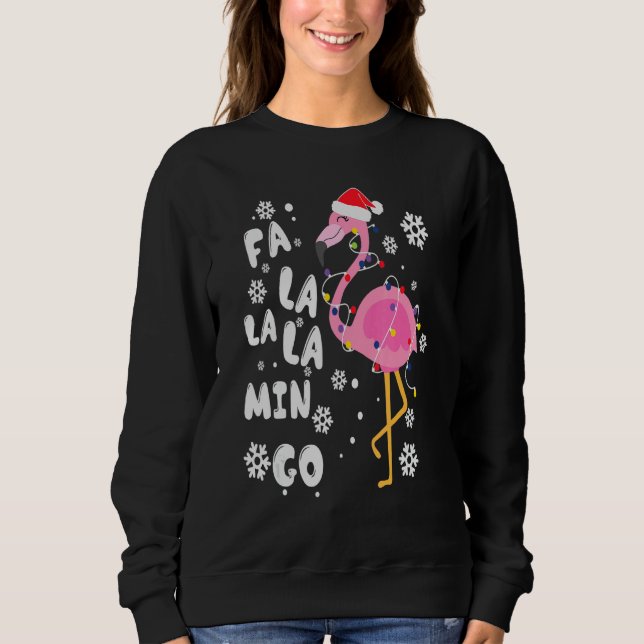 Fa Lalala Mingo Flamingo för julgranen Julafton T Shirt (Framsida)