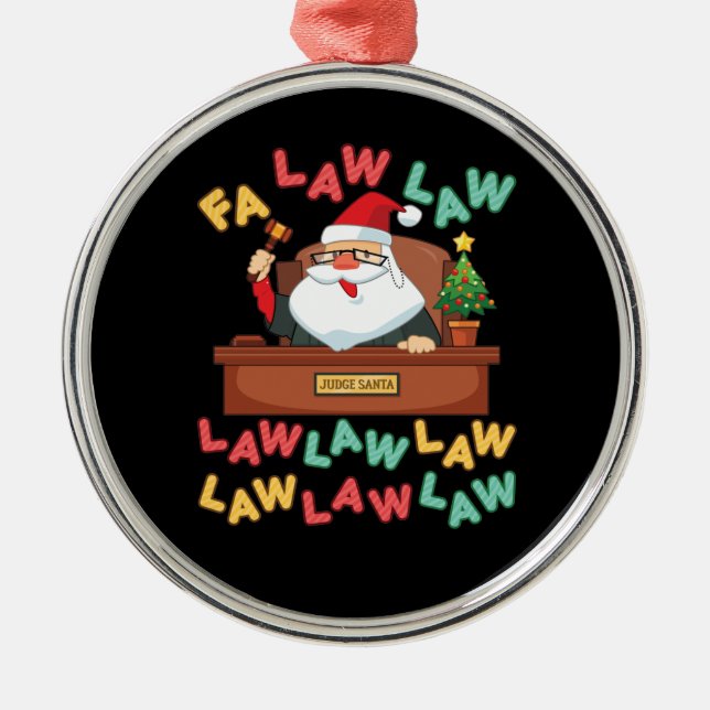 Fa Law Funny Lawyer Santa domare jul Julgransprydnad Metall (Framsidan)