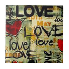 Få lite en kärlekgrafitti kakelplatta