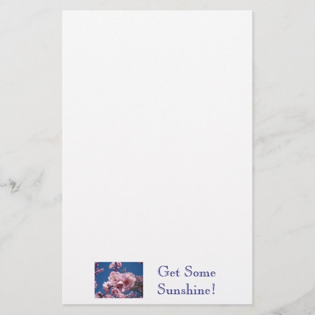 Få lite solsken! brevpapper Rosa blomning (Framsida)