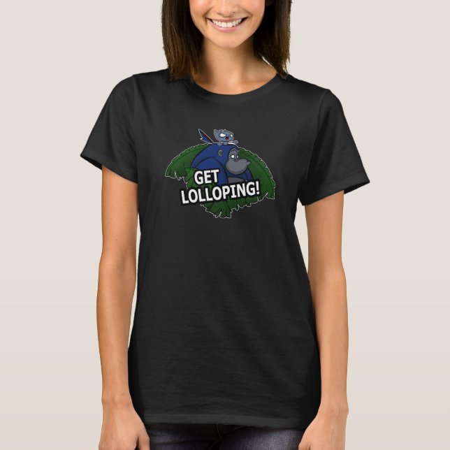 Få Lolloping! Rolig Gorilla Och Katt 1 T Shirt (Framsida)