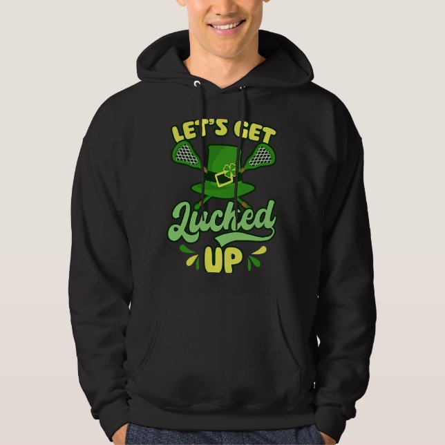 Få Lucky Design Lacrosse St. Patricks Day Hoodie (Framsida)