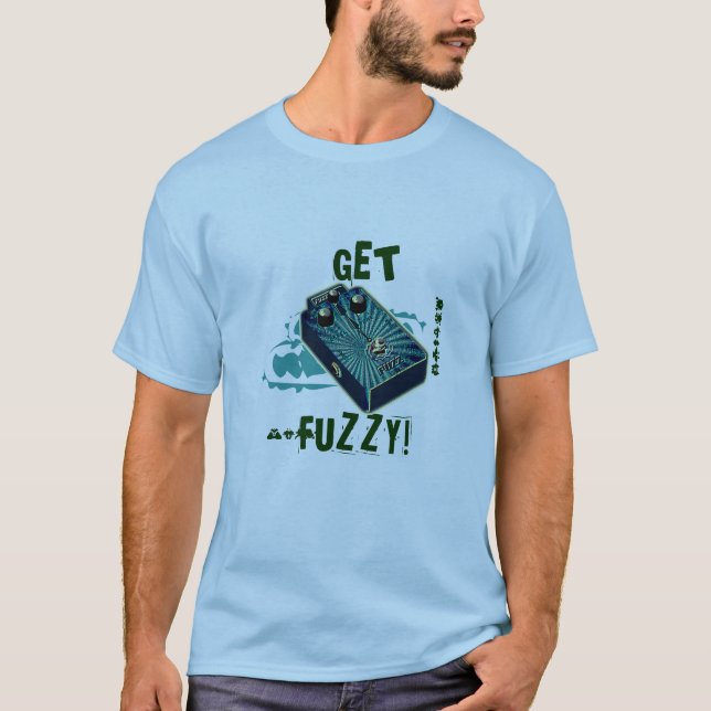 Få luddig! Psychedelic Aqua för blått för Tee Shirt (Framsida)