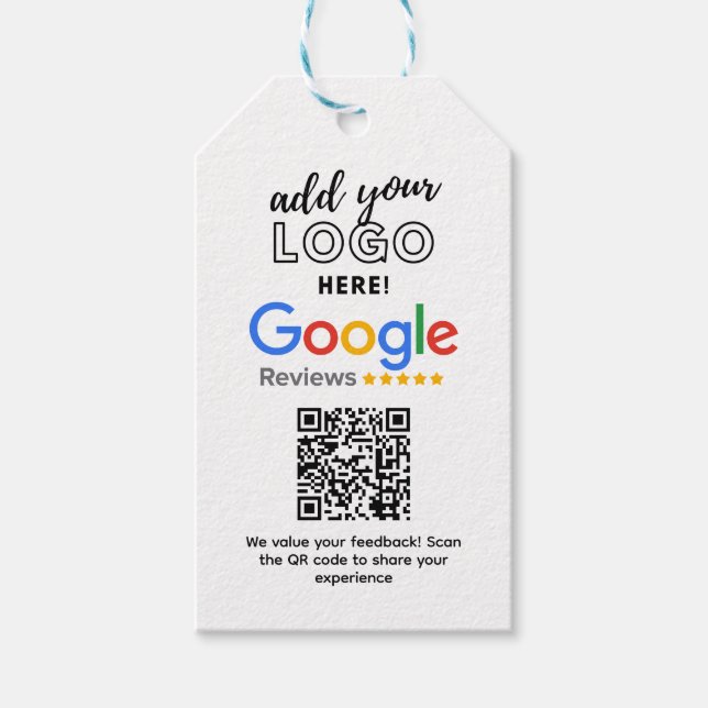 FÅ MER GOOGLE-GRANSKNINGAR MED QR CODE-UPPMANINGAR PRESENTETIKETT (Framsidan)